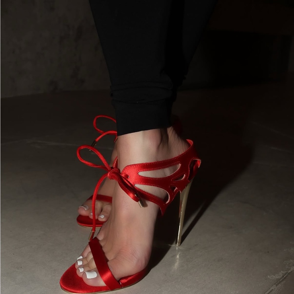 Jessica Rich ‘So Expensive’ Red & Gold Stiletto Heels